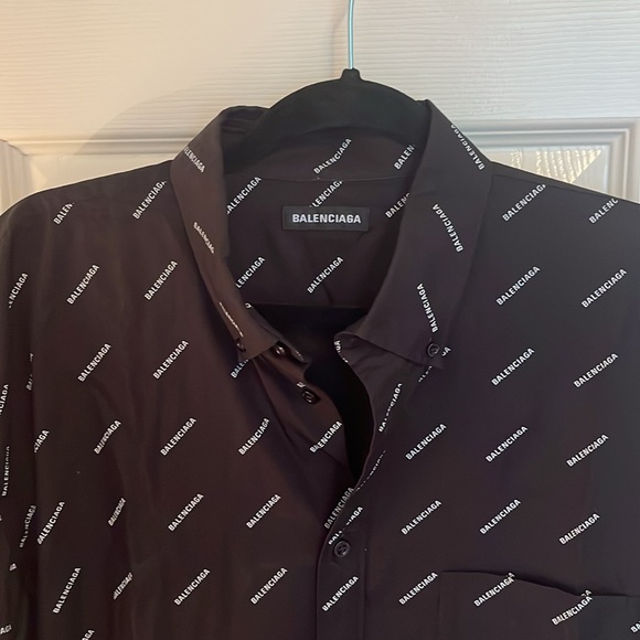 Balenciaga Logo Button Down Shirt - Picture 2 of 9